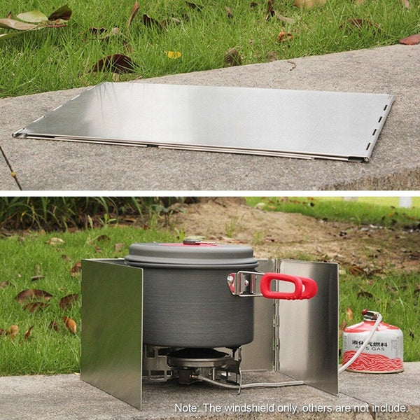Camping Stoves Outdoors Stove Windshield Camping Cooking Windscreen Silver