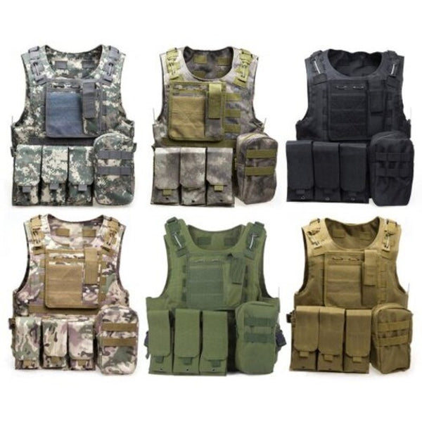 Outlife Tactical Vest Military Swat Field Battle Airsoft Molle Combat Assault Plate Carrier Black