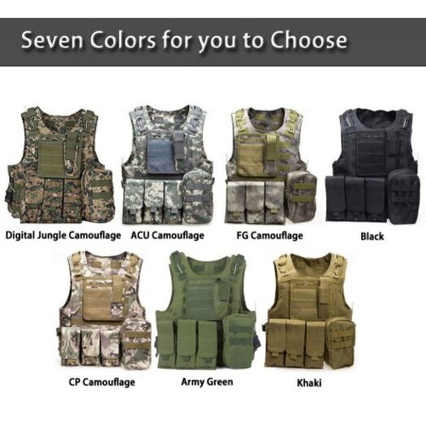 Outlife Tactical Vest Military Swat Field Battle Airsoft Molle Combat Assault Plate Carrier Black Clothing