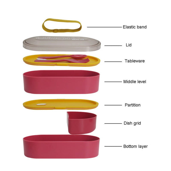 Oval Double Bento Box Japanese Snack Containers For Hot Food Insulated Lunch Kids Breakfast Boxes