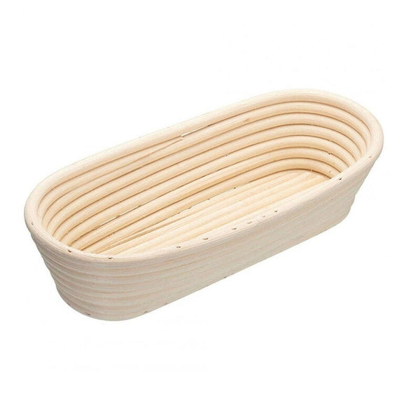 Banneton Brotform Dough Rattan Bread Proofing Basket With Cloth Cover 28X14x8cm Other Baking Accessories