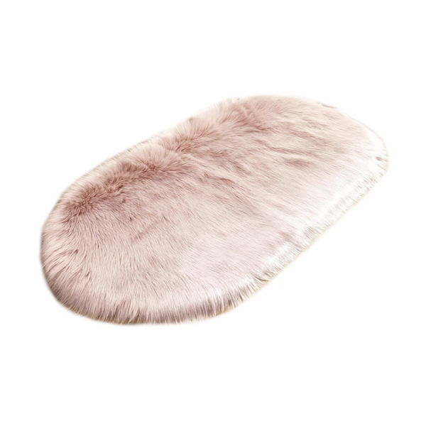Oval Shaped Artificial Wool Fur Soft Plush Rug Carpet Mat Rugs