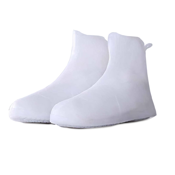 Overshoes 1 Pair Waterproof Silicone Reusable Non Slip Suitable For Outdoor Activities (White Size M) Shoe Covers