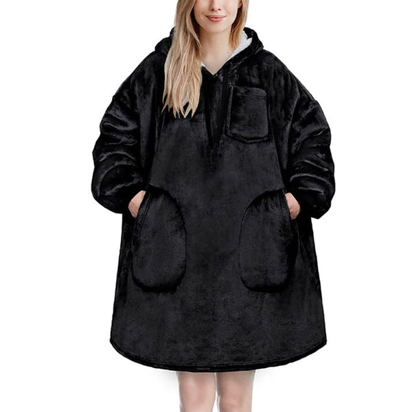 Oversized Hooded Sweatshirt Blanket With Pocket Warm Stylish Comfortable Adults Blankets