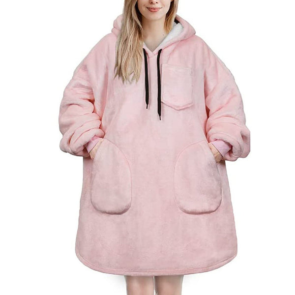Oversized Hooded Sweatshirt Blanket With Pocket Warm Stylish Comfortable Adults Blankets