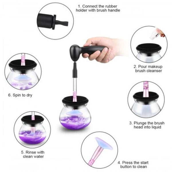 Ovonni Electric Makeup Brush Cleaner Wash Dry Your Cosmetic Quick Easy France Brush Cleaners
