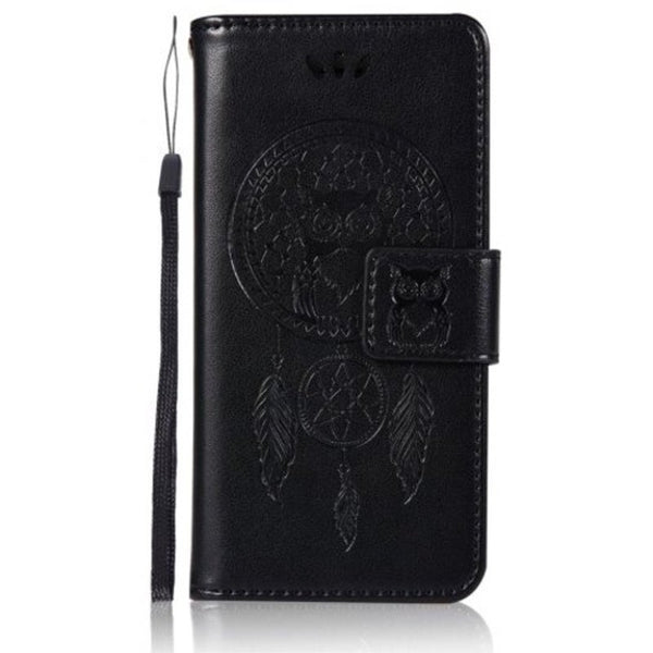 Owl Campanula Fashion Wallet Cover For Iphone 5 / Se 5S Phone Bag With Stand Pu Extravagant Retro Flip Leather Case Black