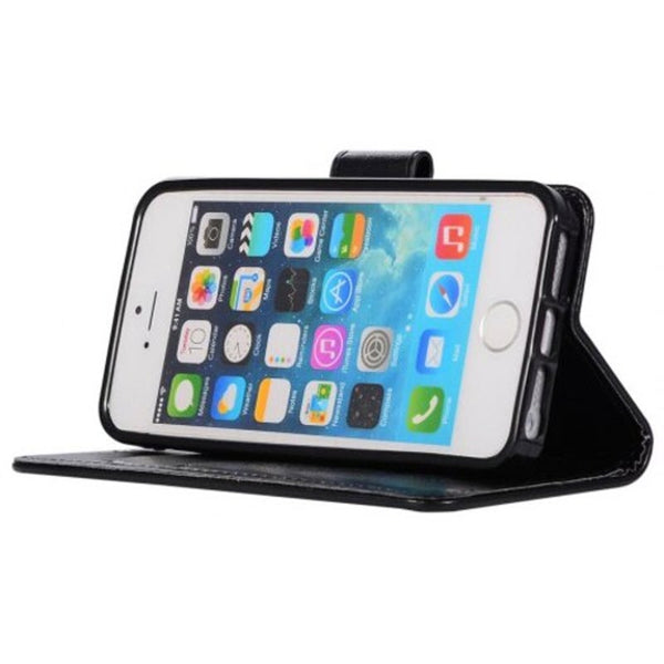 Owl Campanula Fashion Wallet Cover For Iphone 5 / Se 5S Phone Bag With Stand Pu Extravagant Retro Flip Leather Case Black Cases Covers & Skins