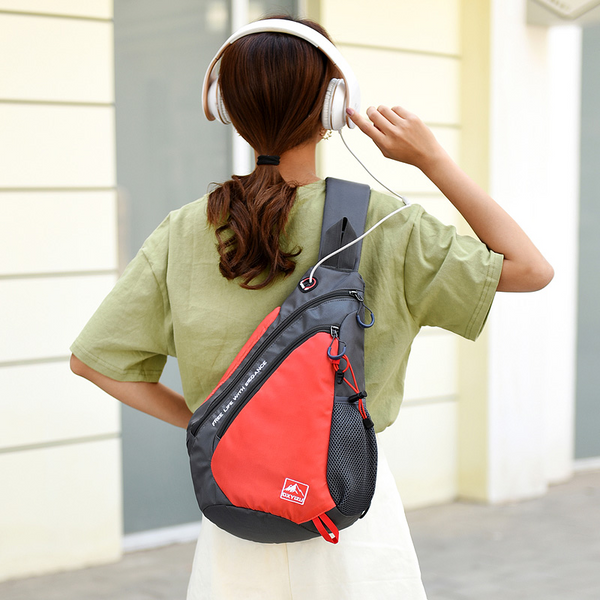 Oxford Cloth Waterproof Outdoor Travel Crossbody Shoulder Chest Bag Unisex Black Bags