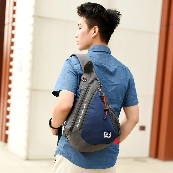 Oxford Cloth Waterproof Outdoor Travel Crossbody Shoulder Chest Bag Unisex Black Bags