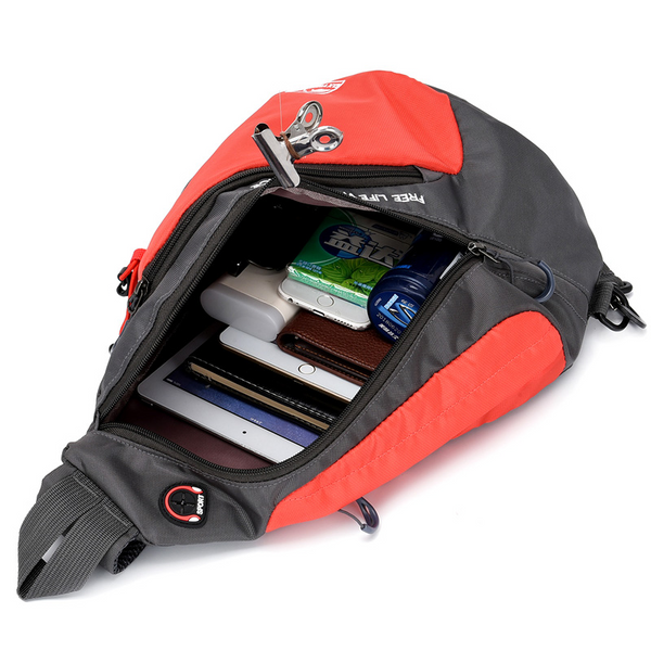 Oxford Cloth Waterproof Outdoor Travel Crossbody Shoulder Chest Bag Unisex Black