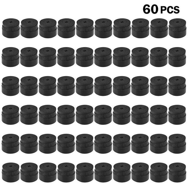 Pack Of 60 Black Tennis Racket Grips