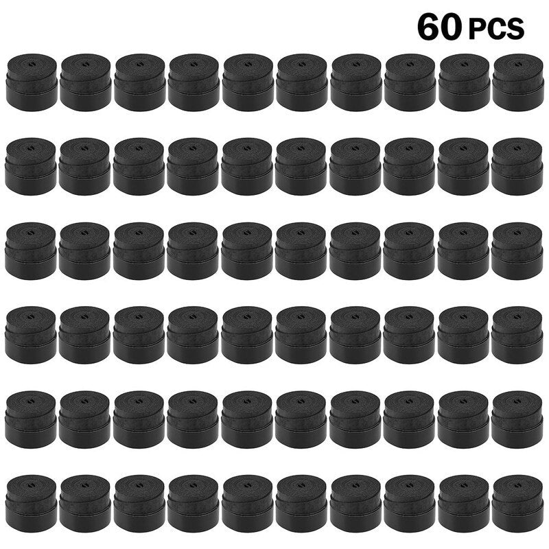 Pack Of 60 Black Tennis Racket Grips