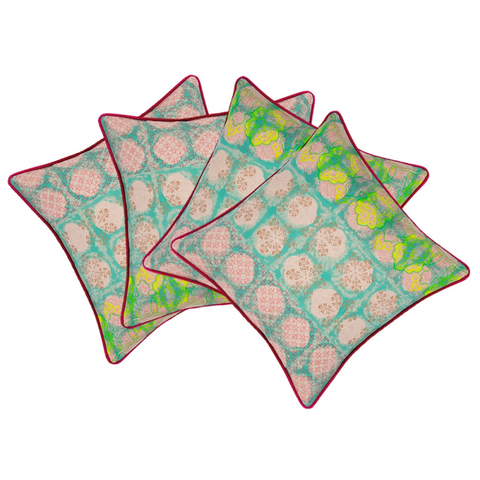 Pack Of 4 Avia Fuchsia Cushion Covers Multicoloured Coloured