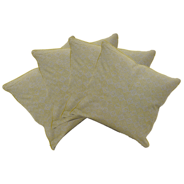 En Pack Of 4 Azuk Mustard Yellow & Grey 50Cm X Cushion Covers
