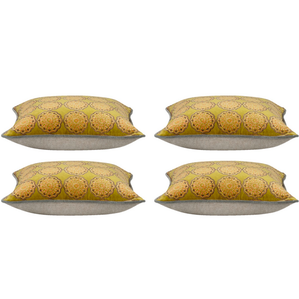 Cushion Covers En Pack Of 4 Duffy Mustard And Grey Square