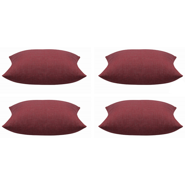 Cushion Covers En Pack Of 4 Elements Deep Red Solid Base Colour Square