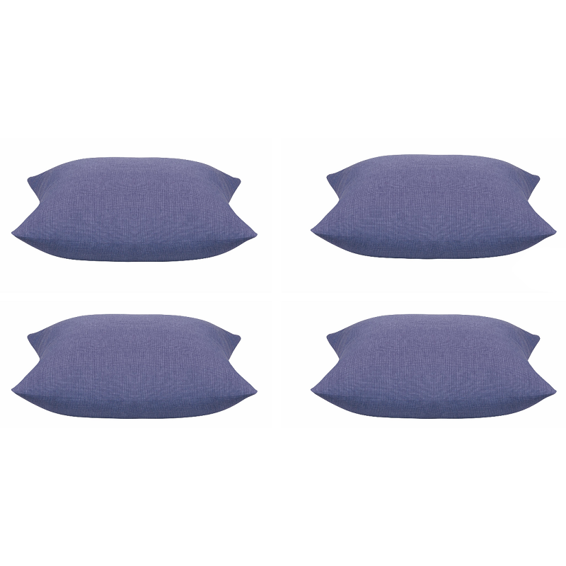 En Pack Of 4 Elements Indigo Blue Base Colour Square Cushion Covers