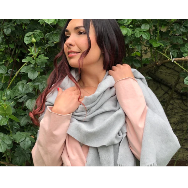 Paddington Scarf Fine Merino Wool Blend Grey Scarves & Wraps