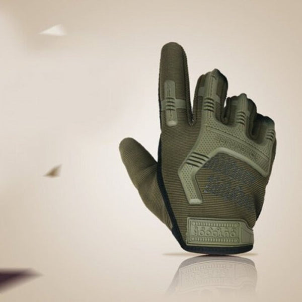 Pair Of Full Finger Anti Slip Tactical Gloves Army Green