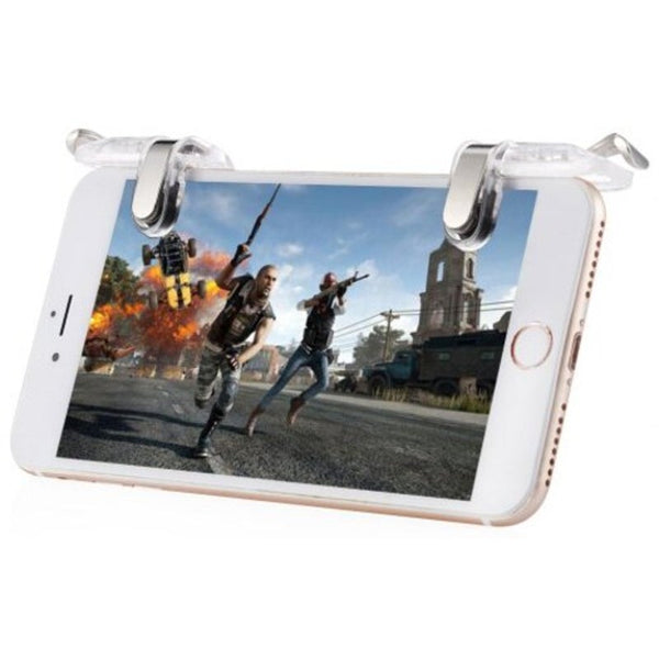 Pair Of Mobile Game Fire Button Aim Trigger Gaming Controller Transparent