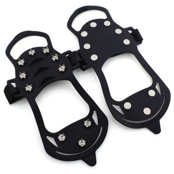 10 Nails Outdoor Ice Gripper Snow Strap Climbing Cleats Spikes Boots Silicone Shoes