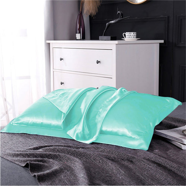 Pair Of Silky Satin Pillowcases Soft Breathable Cover Pillow Cases