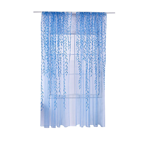 Pair Of Willow Curtains Voile Tulle Room Door Sheer Panel Home Curtains & Drapes