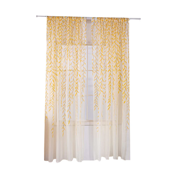Pair Of Willow Curtains Voile Tulle Room Door Sheer Panel Home Decor