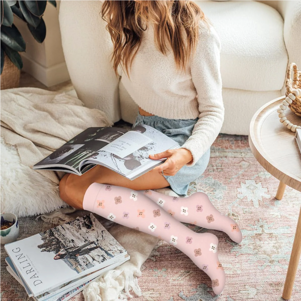 Pairs Women's Cycling Compression Leg Support Suitable For Running And Sports S/M Socks