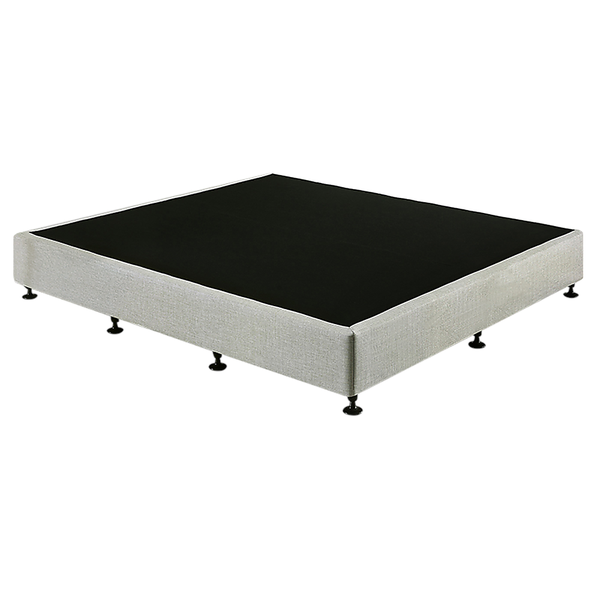 Palermo King Ensemble Bed Base Platinum Light Grey Linen Fabric King Bed Frames