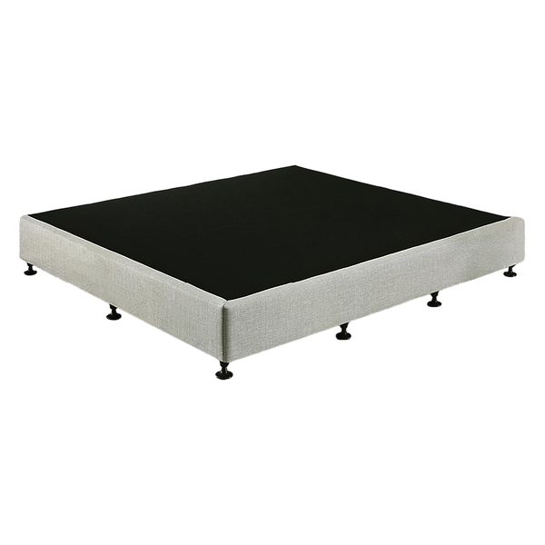Palermo King Ensemble Bed Base Platinum Light Grey Linen Fabric King Bed Frames