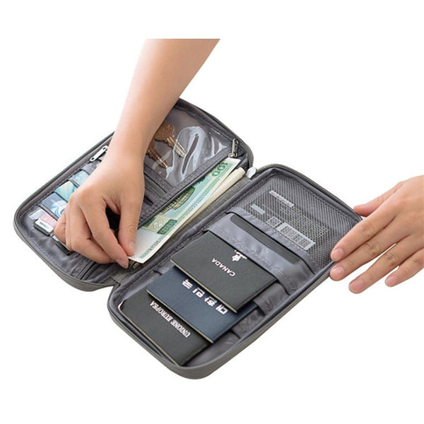 Passport Bag Oxford Cloth Waterproof Card Blue Travel Wallets