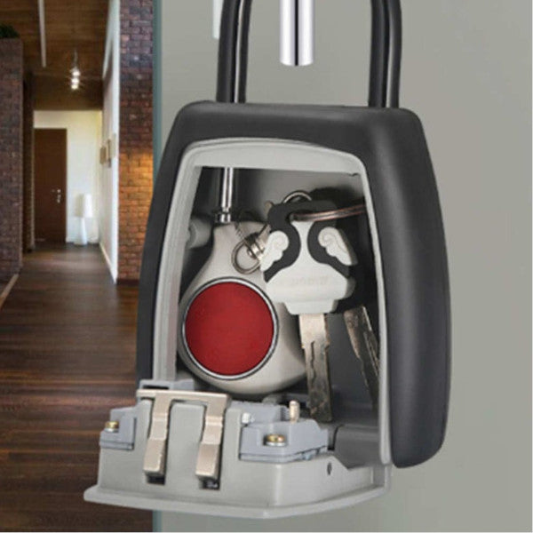 Password Key Box Four Digit Lock Padlock Type Storage Grey Key Safes Boxes & Hideaways