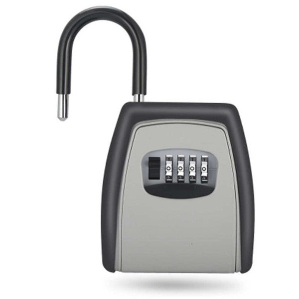 Password Key Box Four Digit Lock Padlock Type Storage Grey
