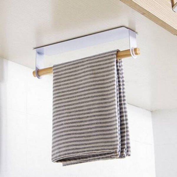 Paste Wall Hanging Bar Free Punching Wrought Iron Towel Rack Black Towel Racks