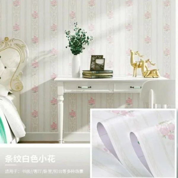 Pastoral Flower Self Adhesive Wallpaper Waterproof Wipeable Stickers Wall Stickers