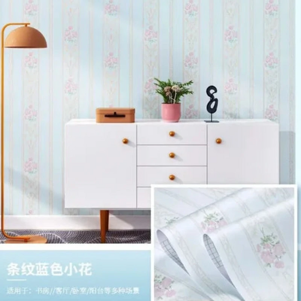 Pastoral Flower Self Adhesive Wallpaper Waterproof Wipeable Stickers Wall Stickers