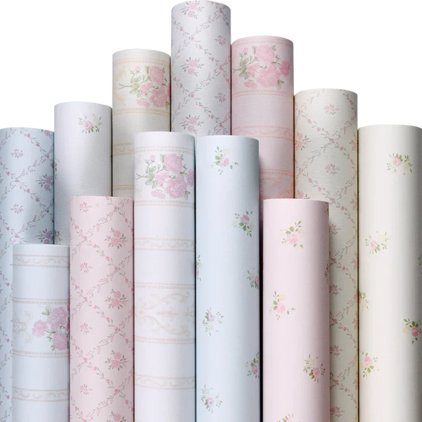 Pastoral Flower Self Adhesive Wallpaper Waterproof Wipeable Stickers Wall Stickers