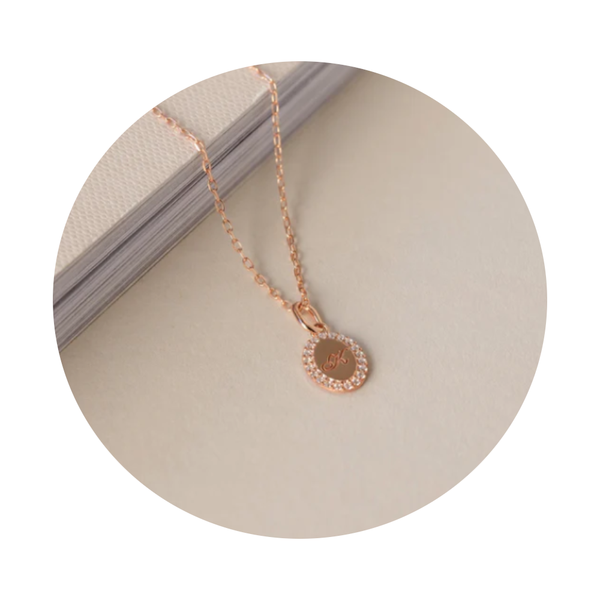 Custom Engraved Pave Oval Initial Necklace Vintage Diamond Pendant Jewelry Necklaces & Pendants