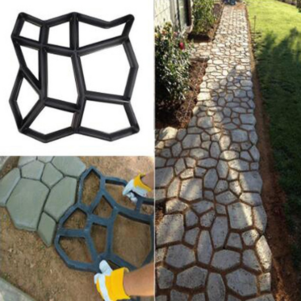 Garden Paving Cement Brick Concrete Molds Diy Plastic Path Maker Stone Road Mould Reusable Decoration Tools