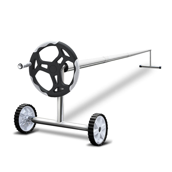 Aquabuddy Pool Cover 6.5X3m 400 Micron Silver Swimming Solar Blanket 5.5M Roller Pool Covers