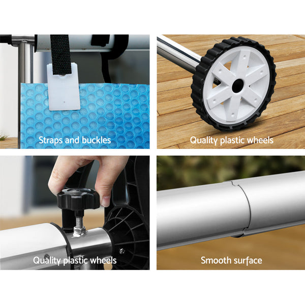 Aquabuddy Pool Cover 6.5X3m 400 Micron Silver Swimming Solar Blanket 5.5M Roller Pool Covers