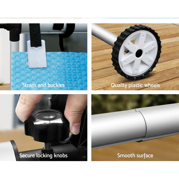 Aquabuddy Pool Cover 500 Micron 9.5X5m Swimming Solar Blanket 5.5M Roller Blue Pool Covers