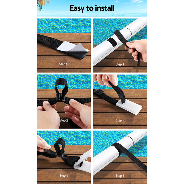 Aquabuddy Pool Cover Roller Attachment Straps Kit 8Pcs For Swimming Solar Pool Covers