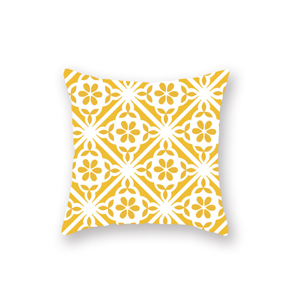 4Pcs Yellow Geometric Pattern Pillowcase Sofa Cushion 45X45cm Cushions & Decorative Pillows