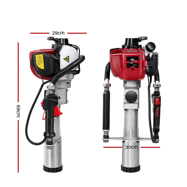 Giantz 4 Stroke Petrol Post Driver Power Pile Hole Picket Rammer Fence Post Hole Diggers & Augers
