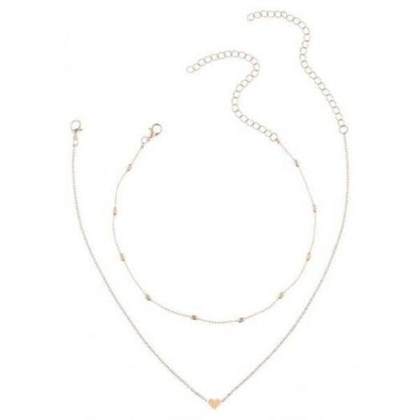 Peach Heart Clavicle Necklace Pendant Gold