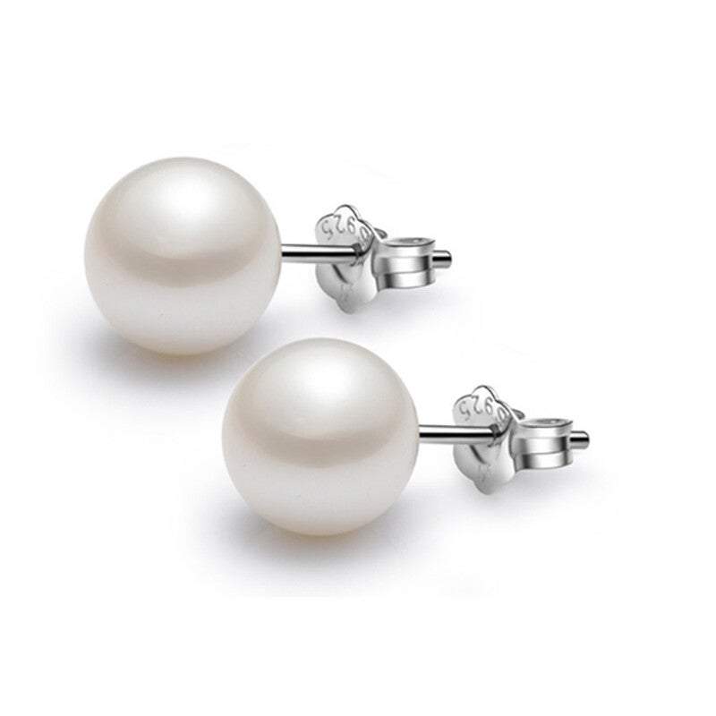 Veile Studios Pearl Round White Simulated Shell Earrings