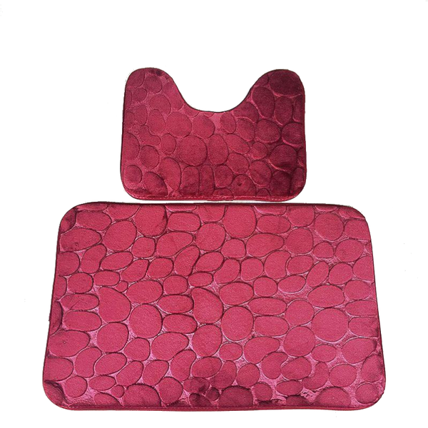 Pebbles Bath Mat Set Bathroom Square Shaped And U Non Slip Floor Mats Bath Mats Rugs & Toilet Covers